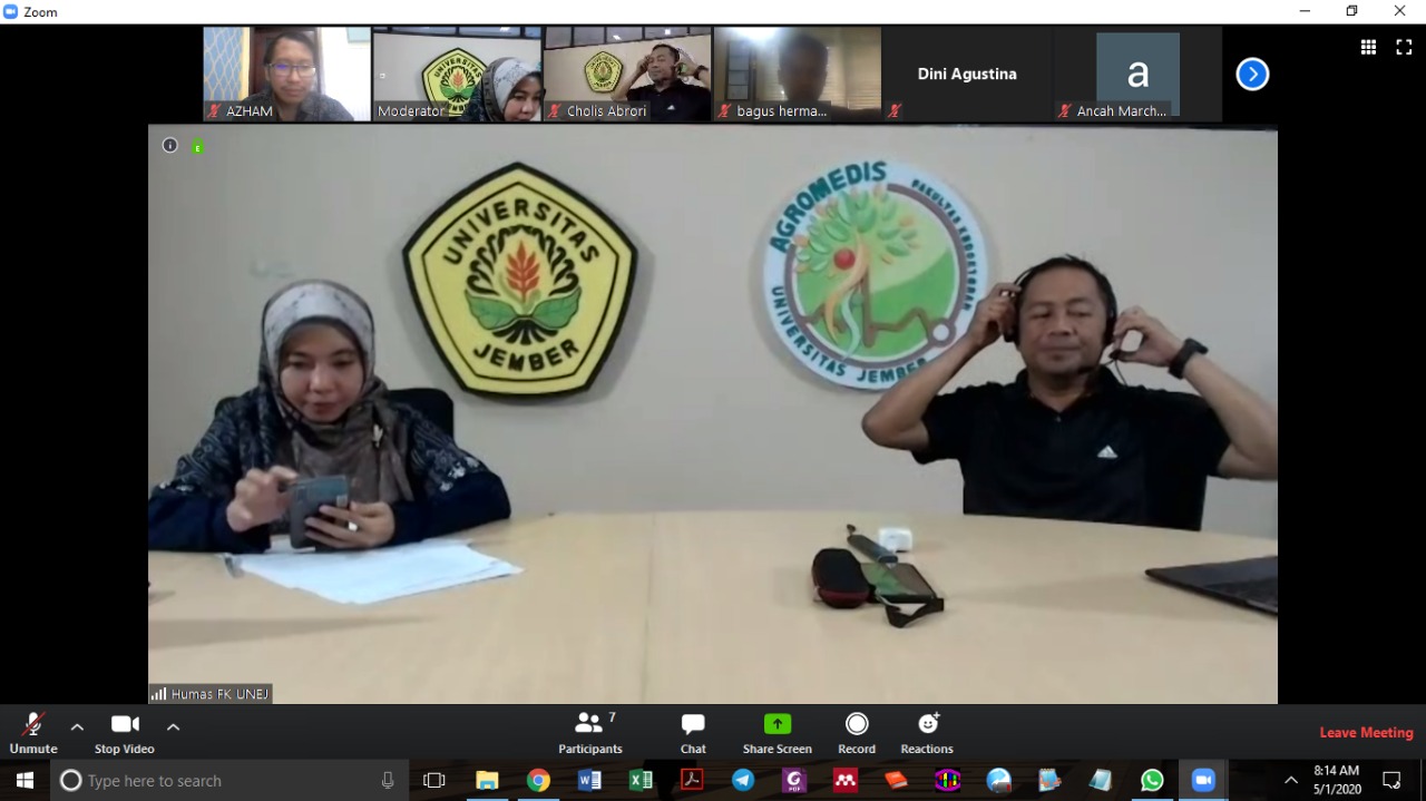 Webinar FK UNEJ II “Online Assessment on Covid-19 Situation”.